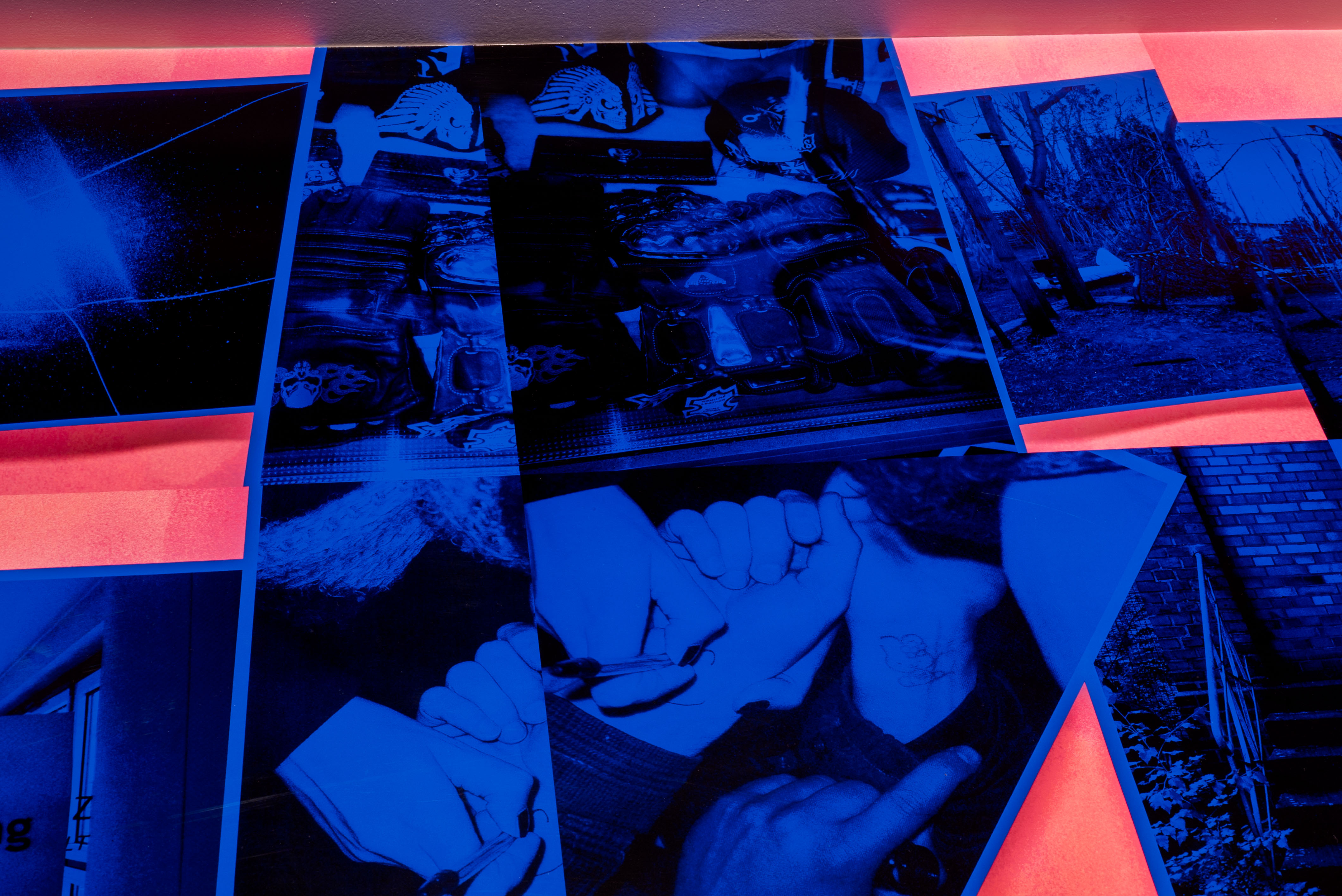 Stephan Machac GERMAN ANGST 2016 GERMAN ANGST Montage #1 - Inkjet print - 66.8 x 196.8 cm x 2- Installation view Museum Abteiberg